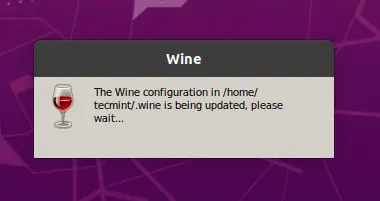 splash screen: the wine configuration is being updated, please wait