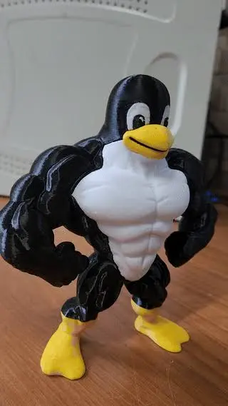 Tux the muscular penguin