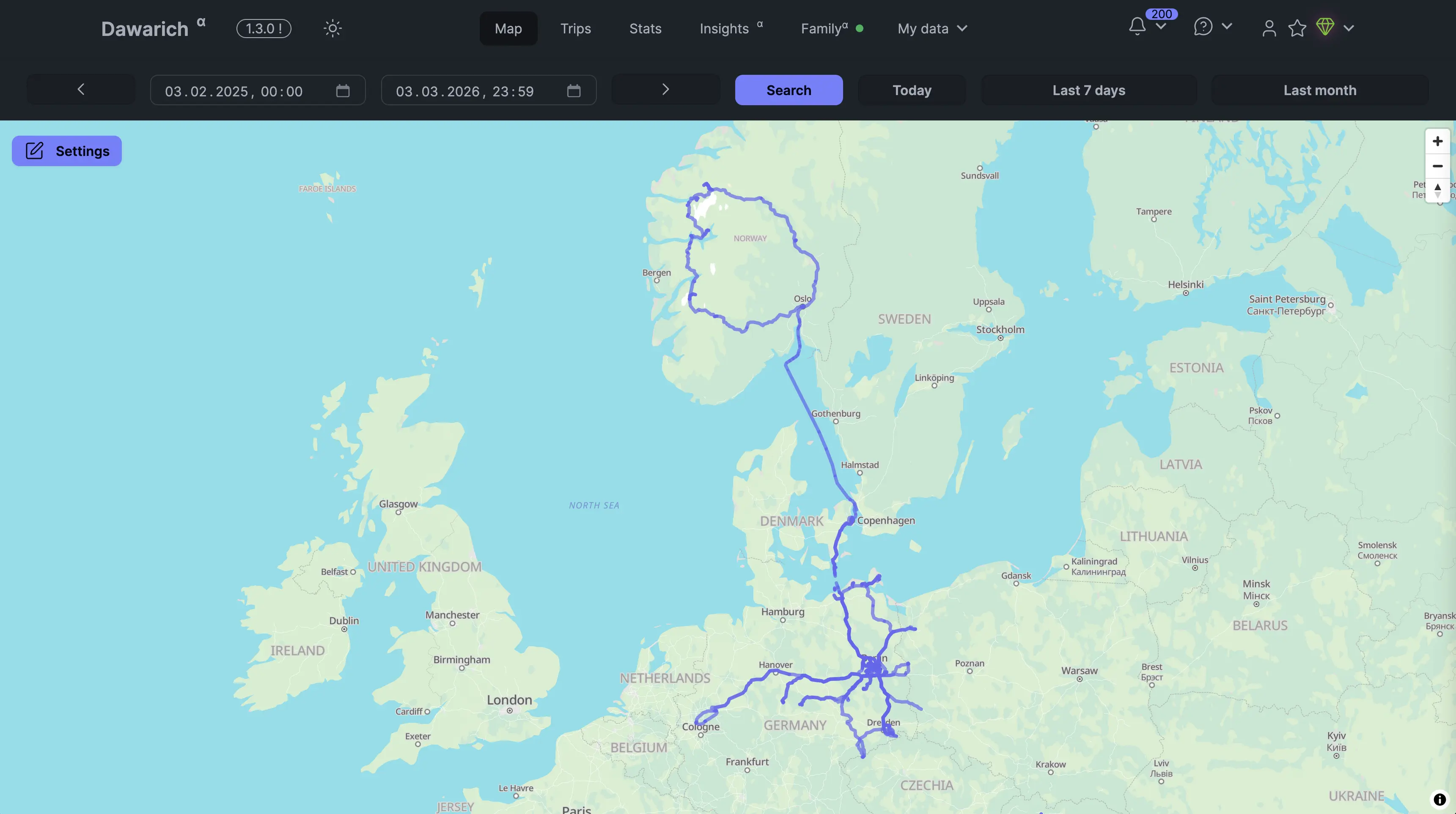 Last 12 months of my movements across Europe (Germany and Norway mostly haha
